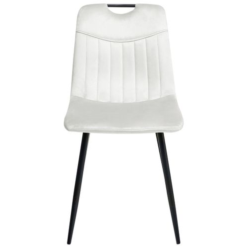 Lot De 4 Chaises De Salle à Manger Argyle Velours Blanc Cassé