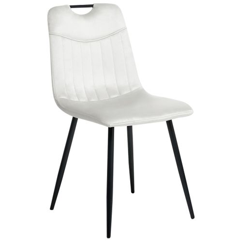 Lot De 4 Chaises De Salle à Manger Argyle Velours Blanc Cassé
