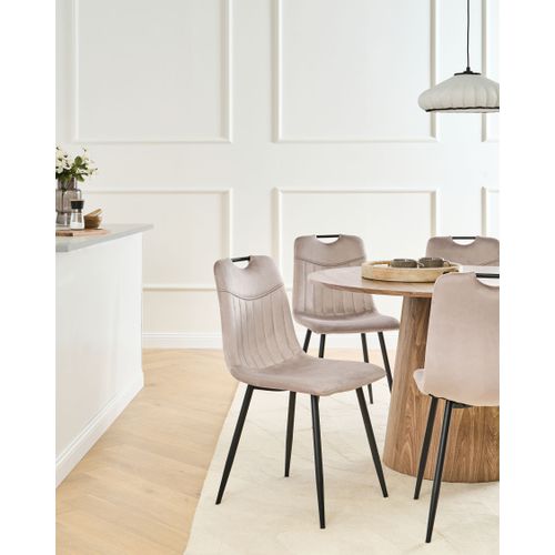 Lot De 4 Chaises De Salle à Manger Argyle Velours Taupe
