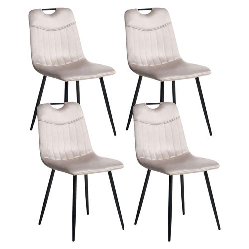 Lot De 4 Chaises De Salle à Manger Argyle Velours Taupe