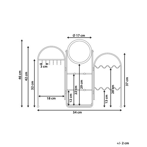 Porte-bijoux Avec Miroir Pirou Doré