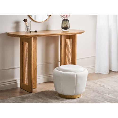 Pouf Irving Velours Blanc