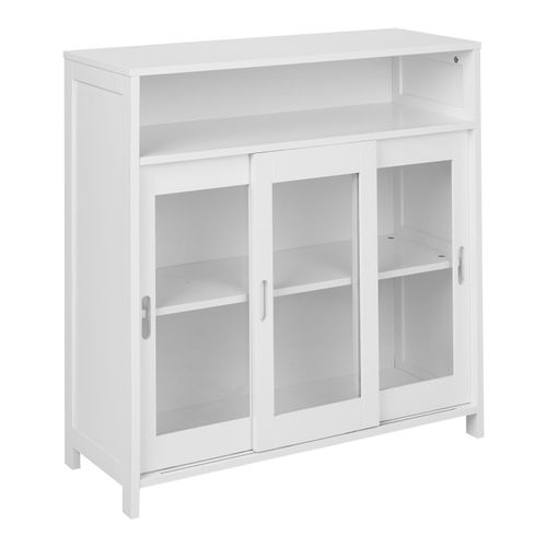 Buffet Avec Vitrine En Verre Crabtree 86 Cm Blanc