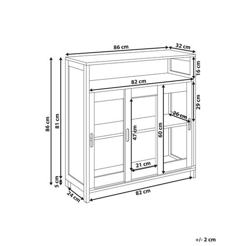 Buffet Avec Vitrine En Verre Crabtree 86 Cm Blanc