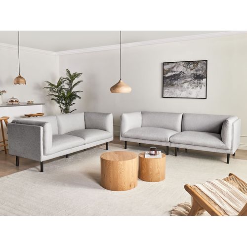 Canapé 2 Places Vorgod Tissu Gris Clair