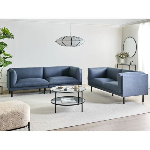 Ensemble De Salon 5 Places Vorgod Tissu Bleu Foncé