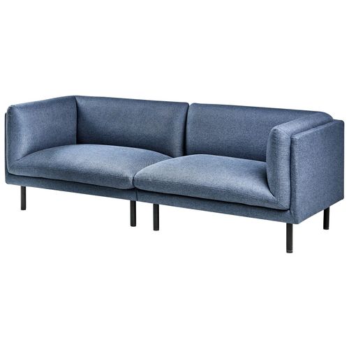 Canapé 3 Places Vorgod Tissu Bleu Foncé