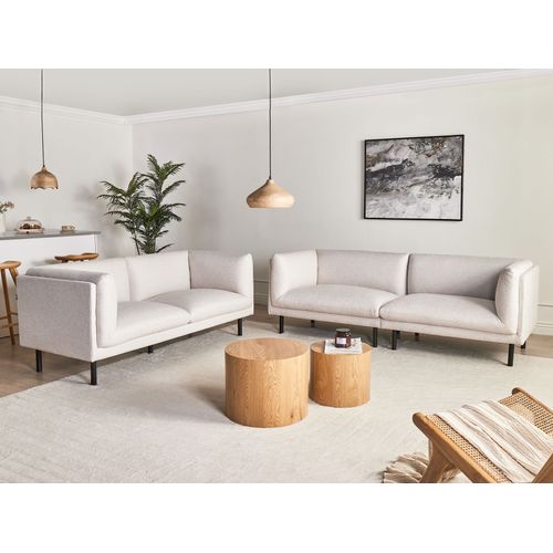 Canapé 3 Places Vorgod Tissu Beige Clair