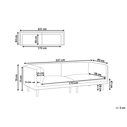 Canapé 3 Places Vorgod Tissu Beige Clair