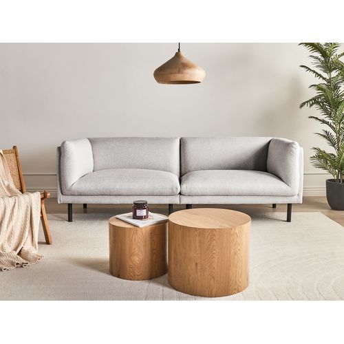 Canapé 3 Places Vorgod Tissu Gris Clair