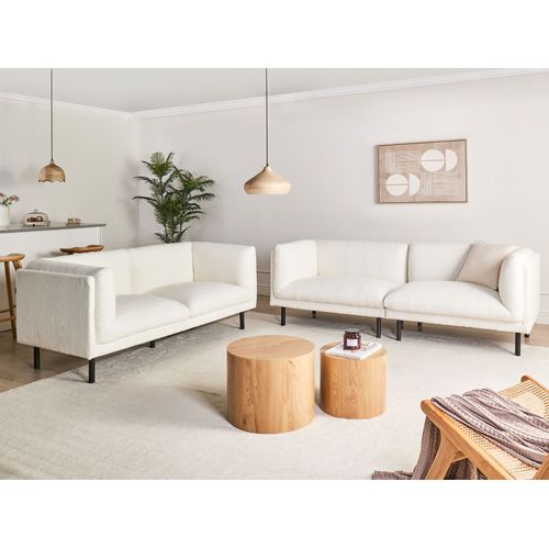 Canapé 3 Places Vorgod Bouclé Blanc Cassé