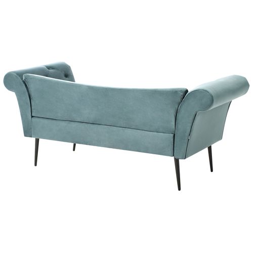 Chaise Longue Nantilly Velours Bleu Paon