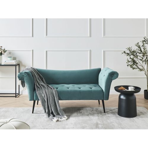 Chaise Longue Nantilly Velours Bleu Paon