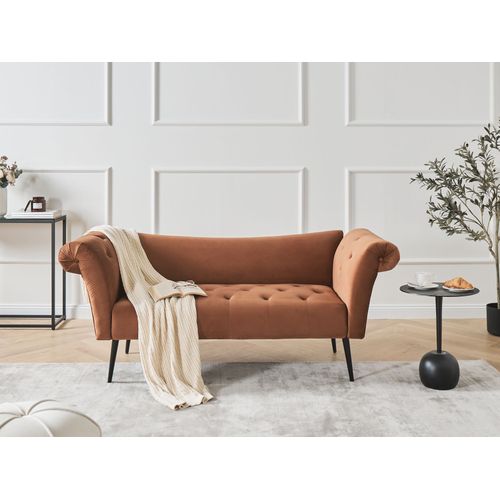 Méridienne Nantilly Velours Marron Doré