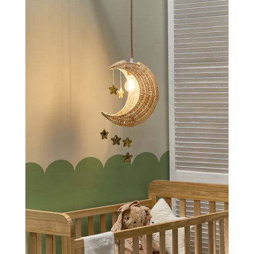 Lampe Suspension Lune Orchon Rotin Naturel