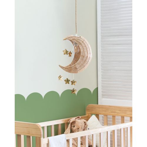 Lampe Suspension Lune Orchon Rotin Naturel