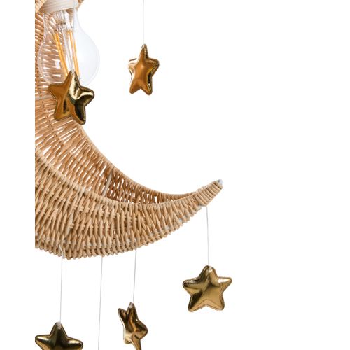 Lampe Suspension Lune Orchon Rotin Naturel