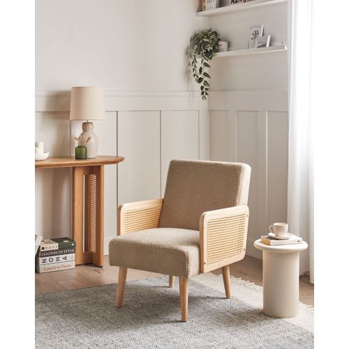 Fauteuil Hojby Bouclé Beige Sable
