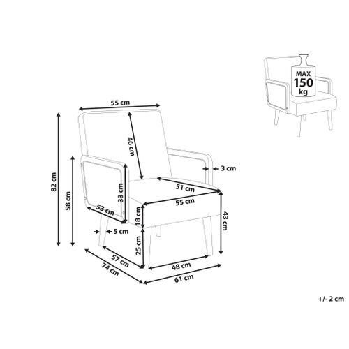 Fauteuil Hojby Tissu Beige Clair