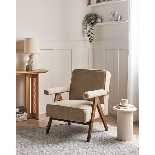 Fauteuil Evje Bouclé Beige Sable
