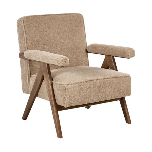 Fauteuil Evje Bouclé Beige Sable