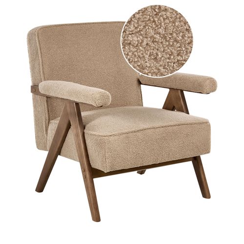 Fauteuil Evje Bouclé Beige Sable