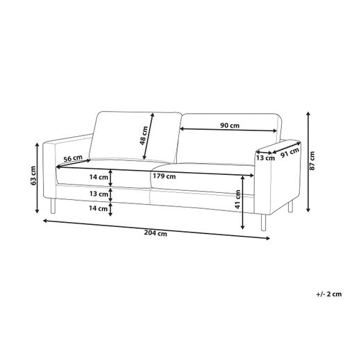 Canapé 3 Places Savalen Tissu Gris Clair