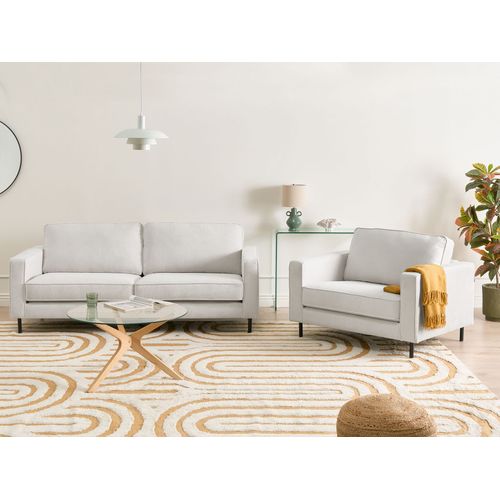 Ensemble De Salon 4 Places Savalen Tissu Blanc Cassé