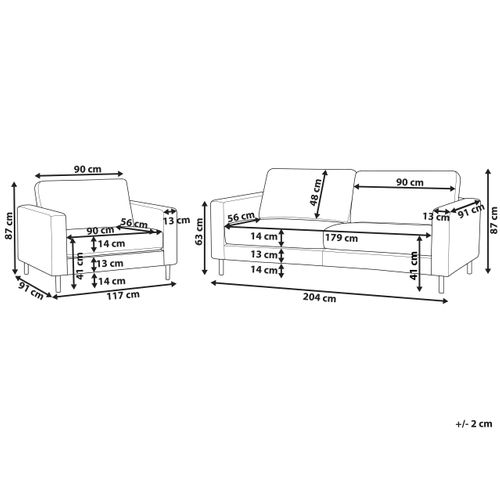 Ensemble De Salon 4 Places Savalen Tissu Blanc Cassé