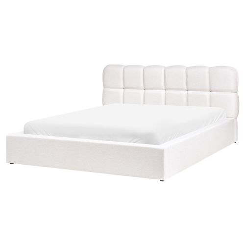 Lit Ottoman Tissu Baston 160 X 200 Cm Blanc Cassé