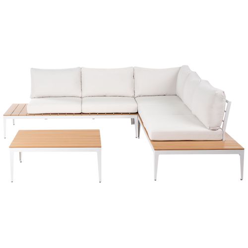 Ensemble De Canapés D'angle De Jardin 5 Places Positano Blanc Cassé