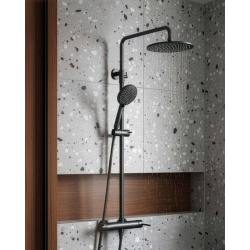 Ensemble De Douche Avec Mitigeur Et Douche De Pluie Puyehue Noir