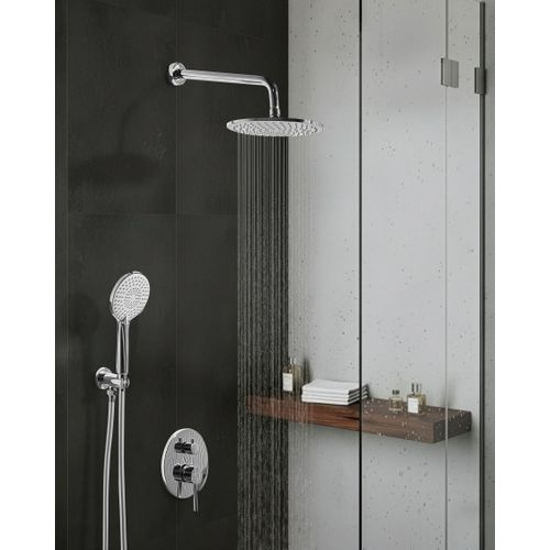 Ensemble De Douche Encastrée Avec Douche Pluie Puelo Argenté