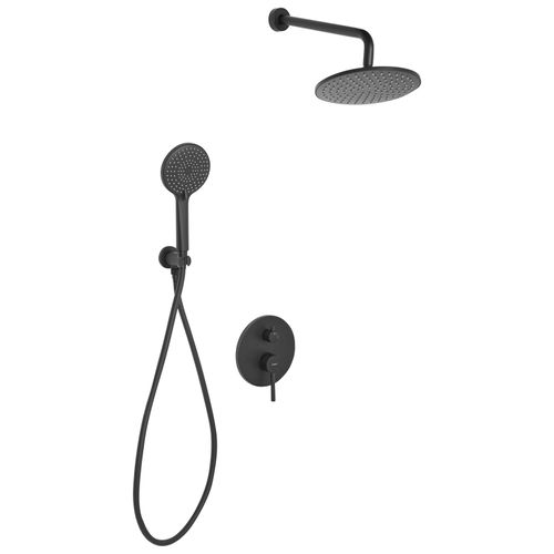 Ensemble De Douche Encastrée Avec Douche Pluie Puelo Noir