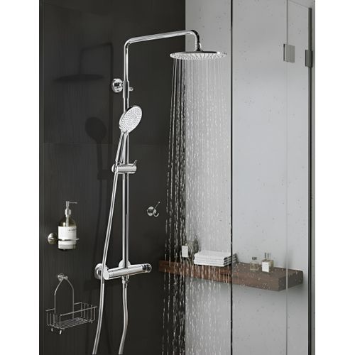 Ensemble De Douche Avec Mitigeur Et Douche De Pluie Catamarca Argenté