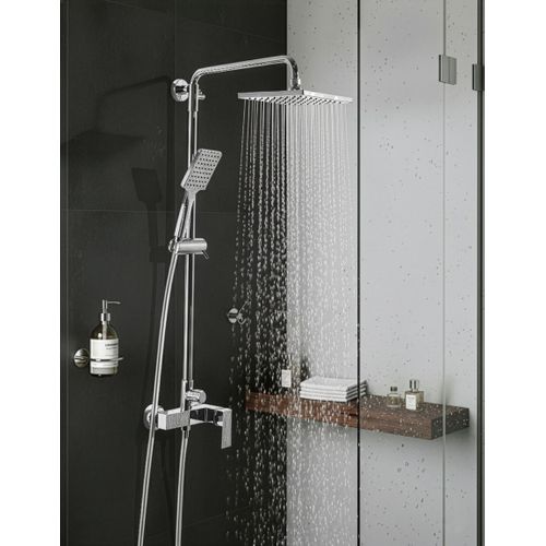 Ensemble De Douche Avec Mitigeur Et Douche De Pluie Catagena Argenté