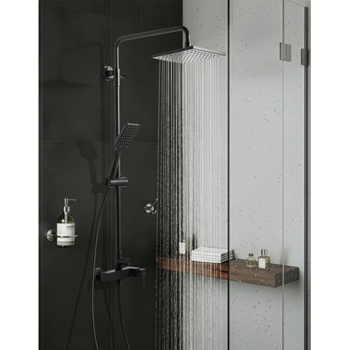 Ensemble De Douche Avec Mitigeur Et Douche De Pluie Catagena Noir
