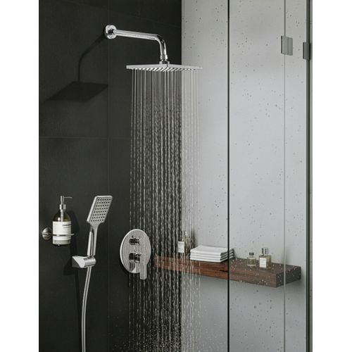 Ensemble De Douche Encastrée Avec Douche Pluie Guaratuba Argenté