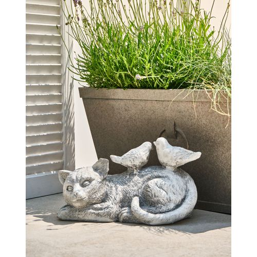 Statue De Jardin Kalela Chat Gris