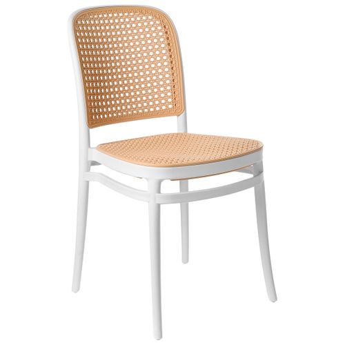 Lot De 4 Chaises De Jardin Plose Blanc/beige
