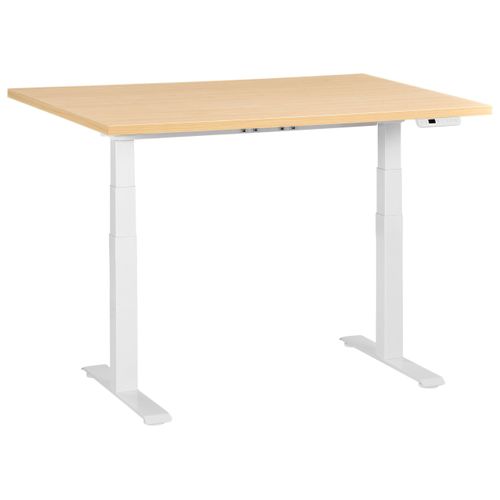 Bureau Réglable En Hauteur Électriquement Destines Marron Clair/blanc 120 Cm 60 Cm