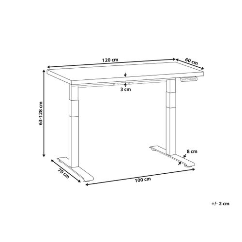 Bureau Réglable En Hauteur Électriquement Destines Marron Clair/blanc 120 Cm 60 Cm