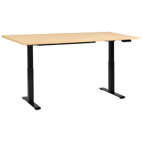 Bureau Réglable En Hauteur Électriquement Destines Noir/marron Clair 160 Cm 72 Cm