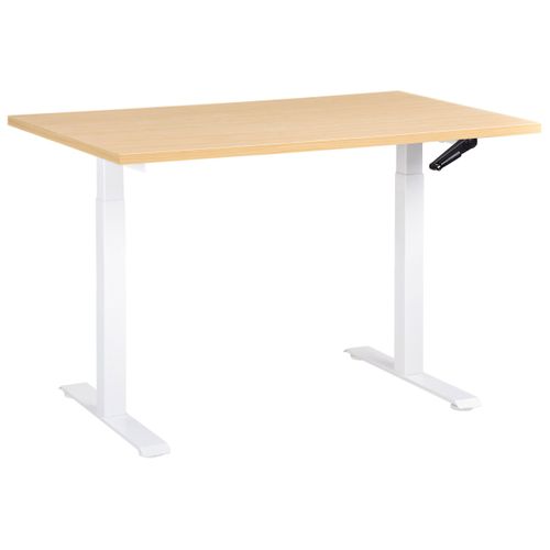 Bureau Réglable En Hauteur Manuellement Destines Marron Clair/blanc 120 Cm 60 Cm