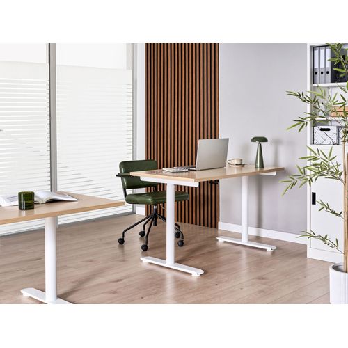 Bureau Réglable En Hauteur Manuellement Destinas Marron Clair/blanc 120 Cm 60 Cm