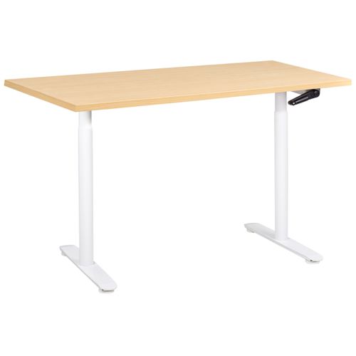 Bureau Réglable En Hauteur Manuellement Destinas Marron Clair/blanc 120 Cm 60 Cm