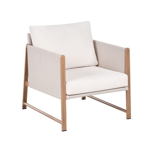 Ensemble De Salon De Jardin Avec Table Et Ottoman 5 Places Nola Métal Beige Clair