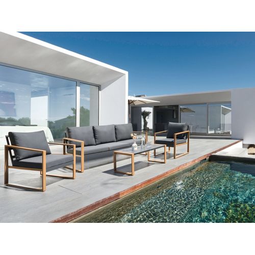 Ensemble De Salon De Jardin Avec Table 5 Places Gelso Métal Gris Foncé