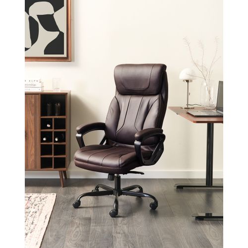 Fauteuil De Bureau Proud Cuir Pu Marron Foncé