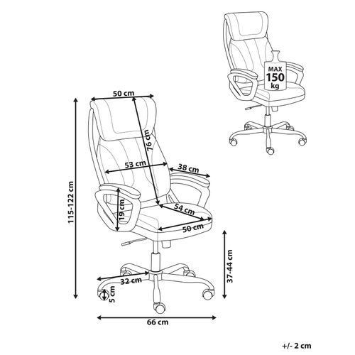 Fauteuil De Bureau Proud Cuir Pu Marron Foncé